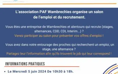 Salon de l’emploi et du recrutement organisé par PAF Wambrechies